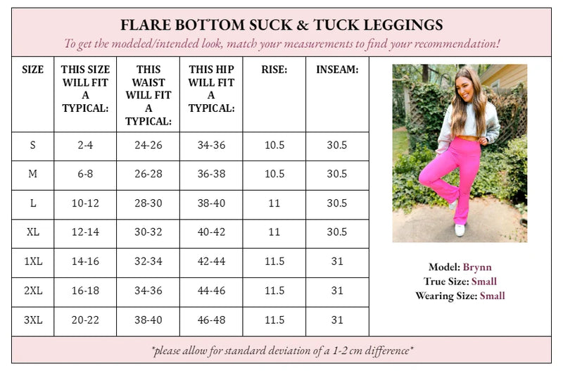 PREORDER: Fallon Flare Suck and Tuck Leggings in Two Colors