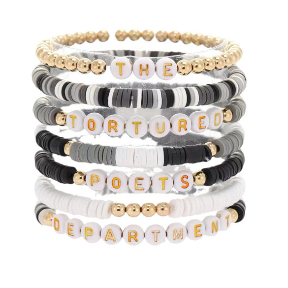 Taylor Swift Tortured Poets Dept TTPD BEADED BRACELET SET