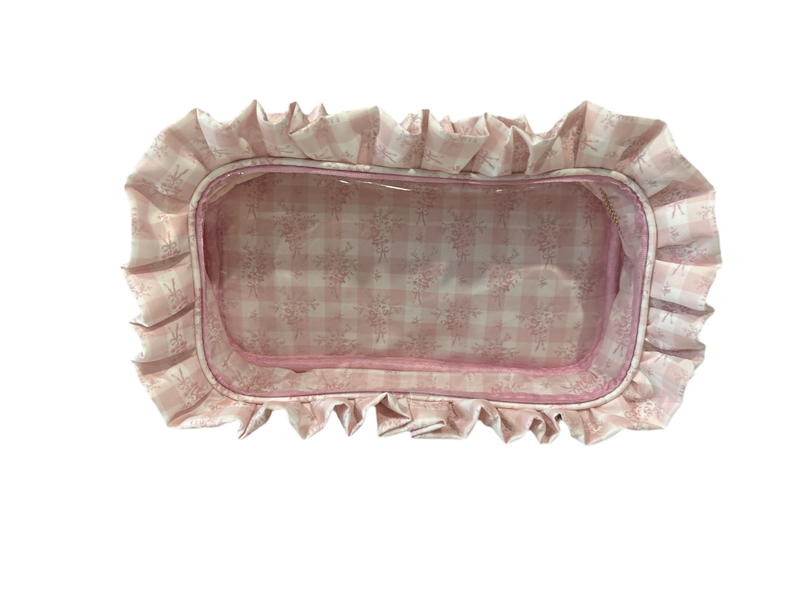 Sweet Floral and Bow Gingham Clear Cosmetic Bag Collection