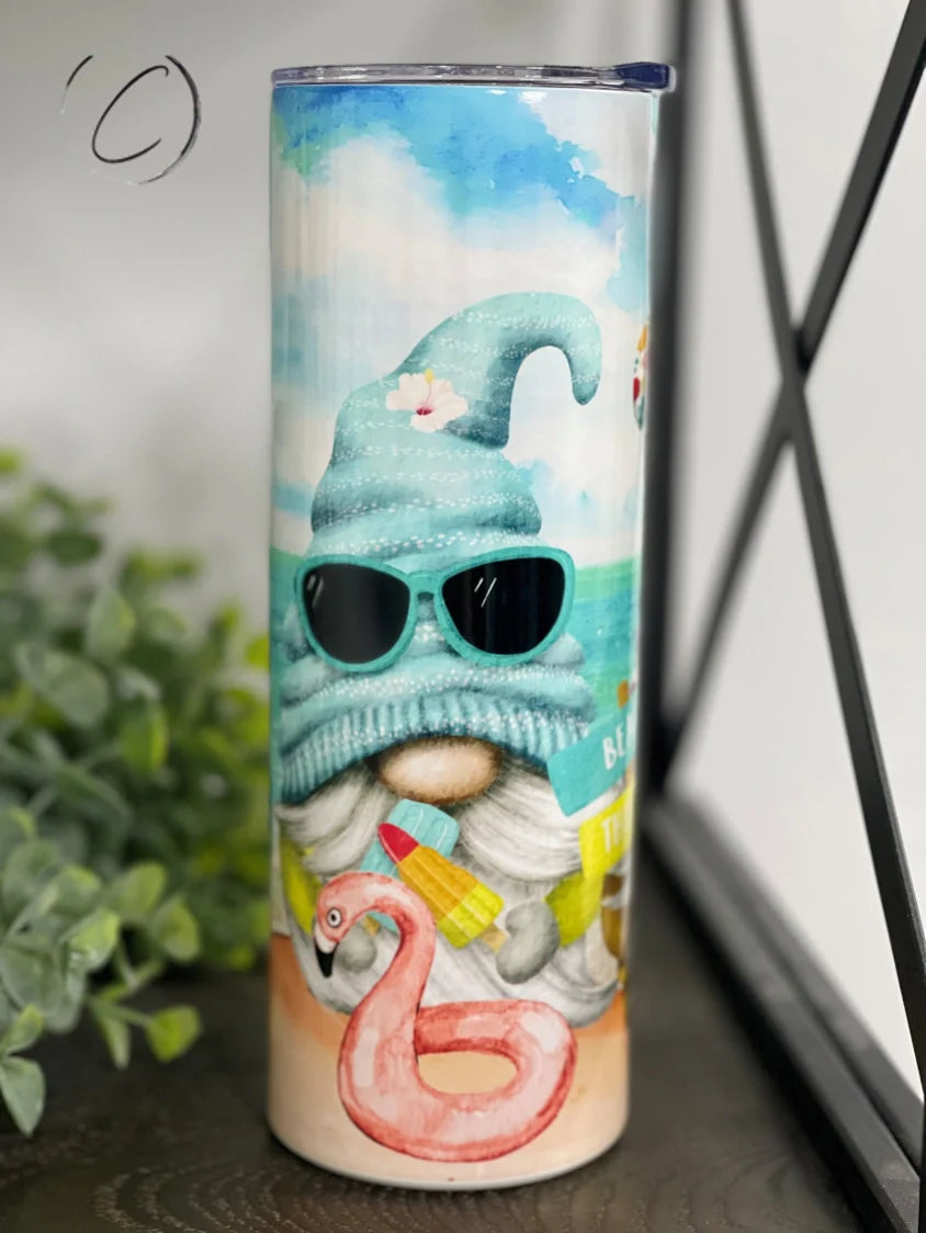 PREORDER: Beach Gnomes UV Color Changing Skinny Tumbler