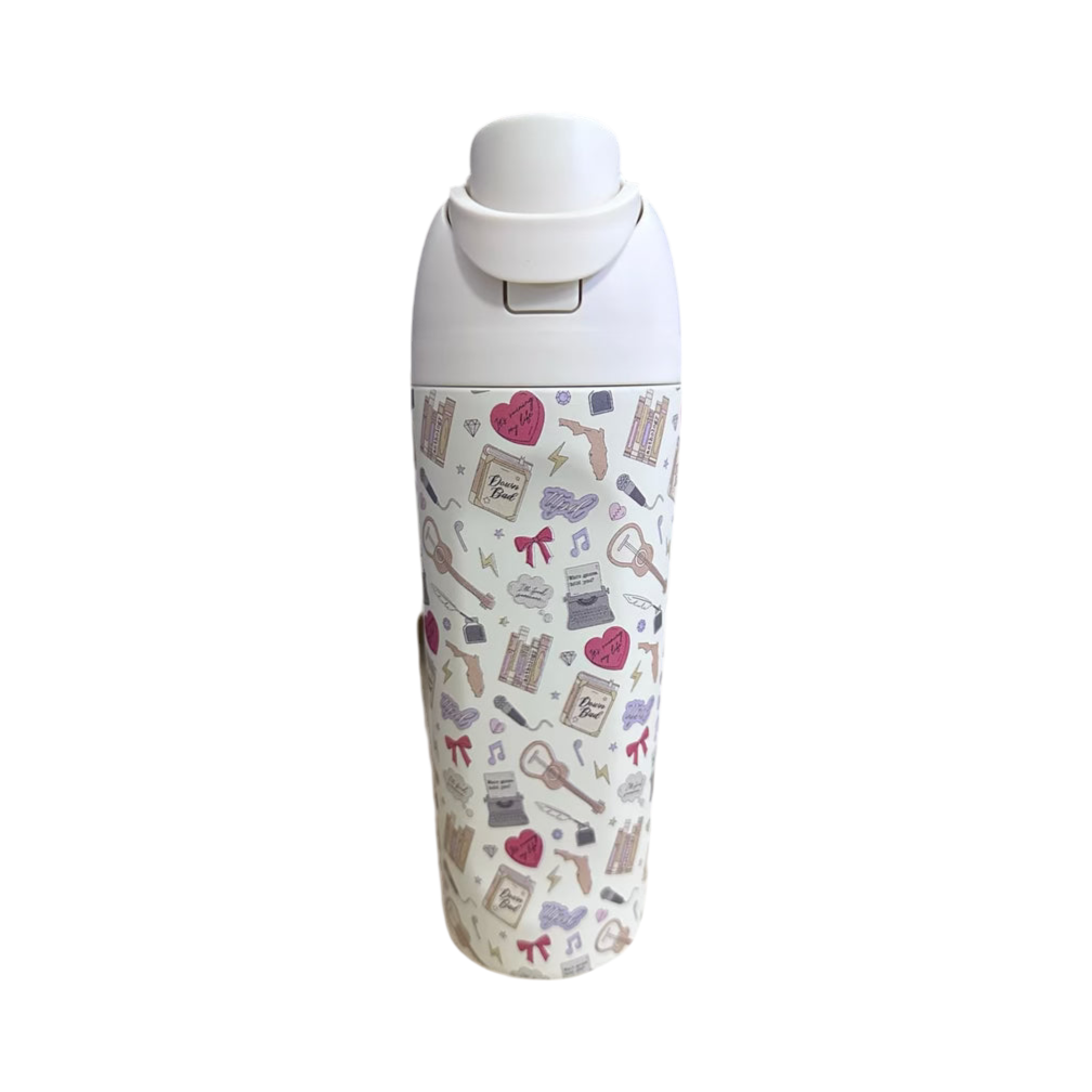 Taylor Swift TTPD Inspired Insulated 20 oz Tumbler, ivory