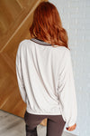 All Out Comfort V-Neck Pullover in Mocha Cream