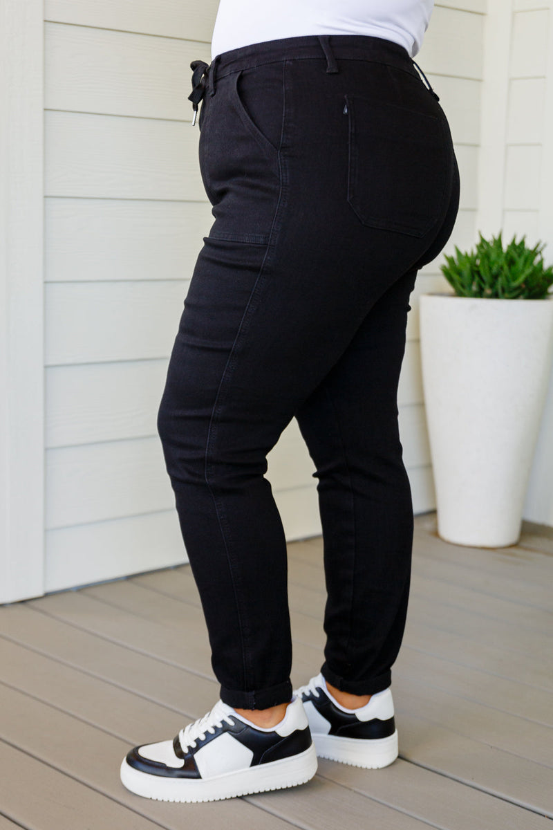 *Size 3/26 - Carmen Double Cuff Joggers in Black