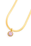 Here to Shine Gold Plated Necklace in Pink