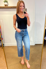 *Size 3/26 - Betty High Rise Vintage Wash Wide Leg Crop Jeans