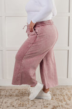 In or Out Wide Leg Cropped Pants in Light Rose