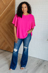 Pink and Perfect Ruffle Sleeve Top