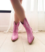 Bowie Metallic Boot in Pink