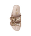 Intertwine Dual Woven Strap Slide in Champagne