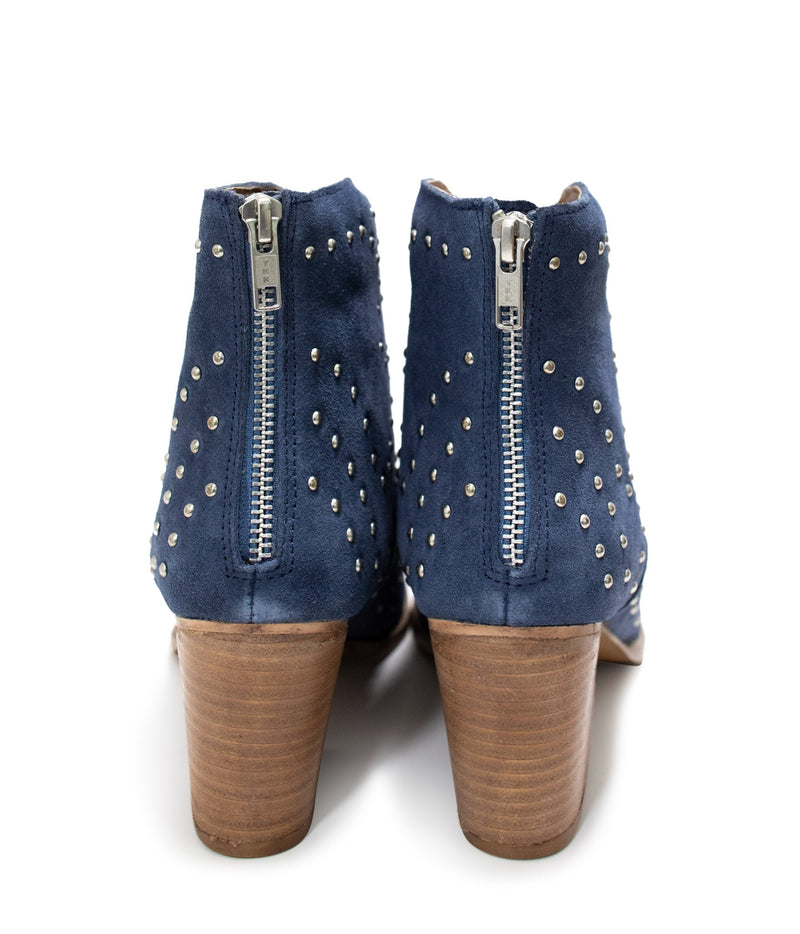 Twilight Studded Heeled Ankle Boot in Denim