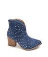 Twilight Studded Heeled Ankle Boot in Denim