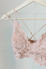 *Size M: Lacey and Layered Bralette in Misty Rose