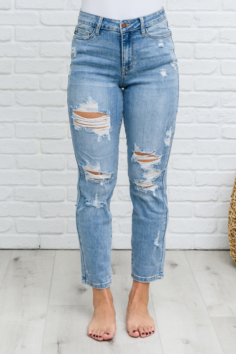 Florence High Waist Destroyed Boyfriend Judy Blue Jeans