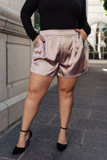 Champagne and Roses Satin Shorts