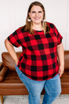 *Size M: Get Your Plaid On Red Top