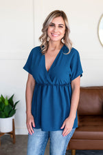 *Size M & 1XL: Teal My Heart In Ruffles Blouse