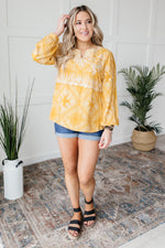 *Size M: Embroidered In Sunshine Blouse