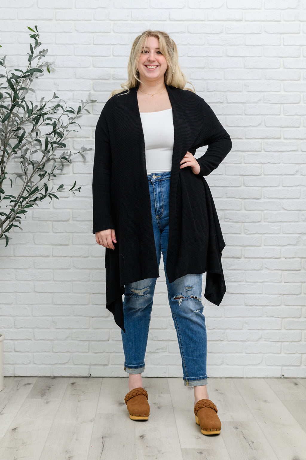 Ever Soft Cascade Cardigan With Pockets In Black