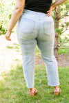 Good Karma Light Wash Distressed Risen Jeans