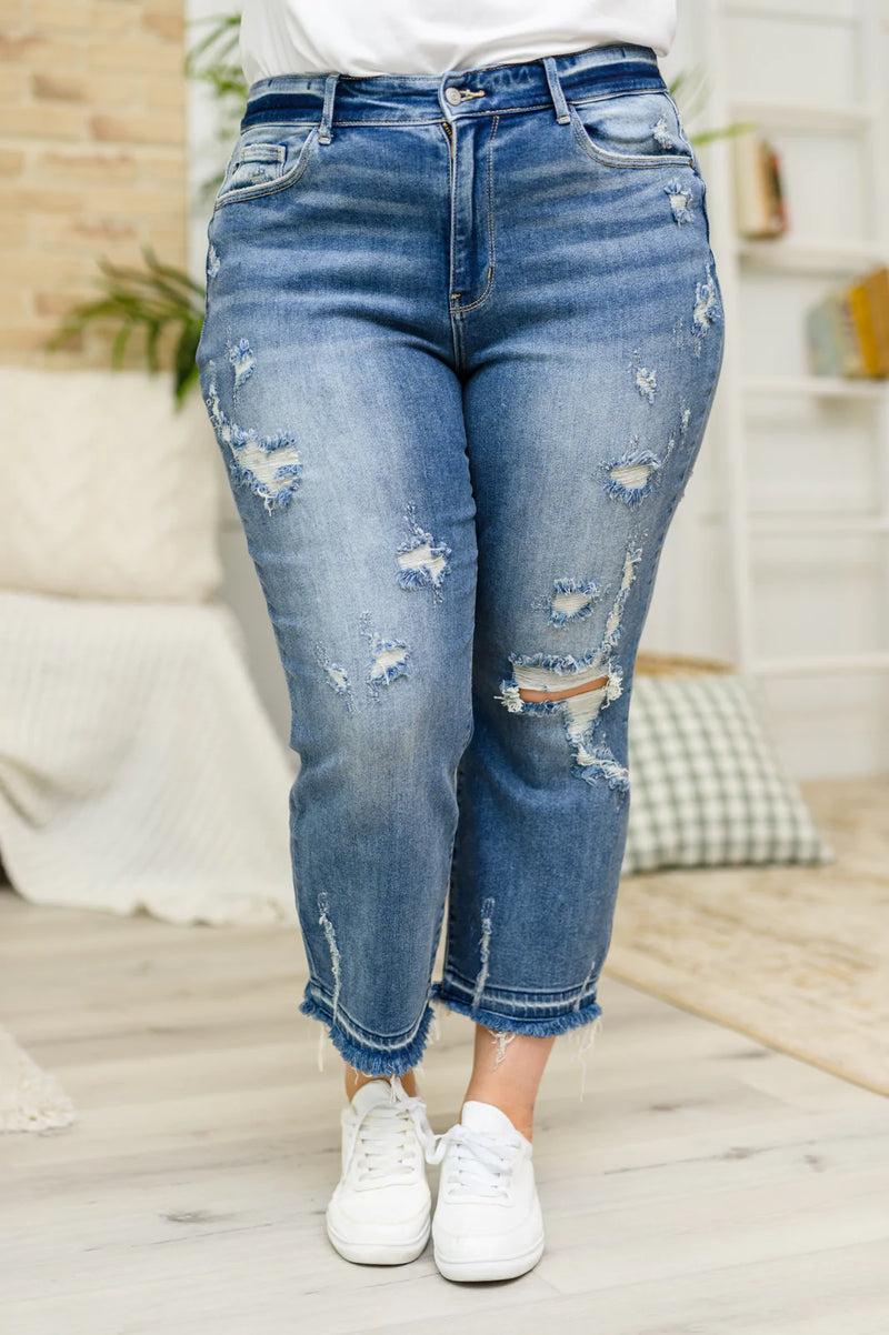 Harley Distressed Ankle Hem Judy Blue Jeans