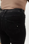 High Waist Mom Fit RISEN Jeans In Black