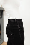 High Waist Mom Fit RISEN Jeans In Black