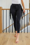 Hilary Side Fringe Skinny Judy Blue Jegging In Black