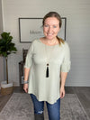 SIZE S: FEELING FANCY TOP - LIGHT OLIVE