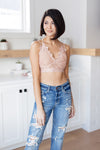 *Size M: Lacey and Layered Bralette in Misty Rose