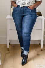 Maeve Mid-Rise Dark Wash Cuffed Judy Blue Skinny