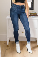 Maeve Mid-Rise Dark Wash Cuffed Judy Blue Skinny