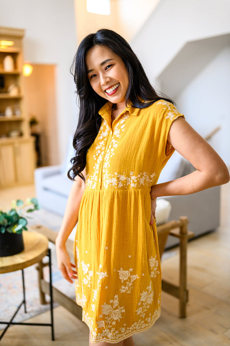 Marigold Embroidered Dress