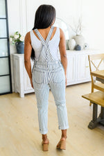 Railroad Stripe Judy Blue Overalls