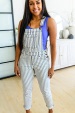 Railroad Stripe Judy Blue Overalls