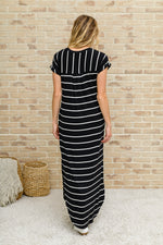 Striped Maxi Dress In Black